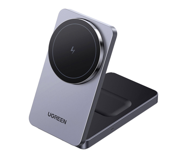 UGREEN Ładowarka indukcyjna 2w1 W528 do iPhone AirPods 20W szara - 1513453 - zdjęcie